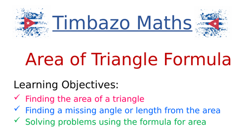 Area of Triangle Formula | Teaching Resources