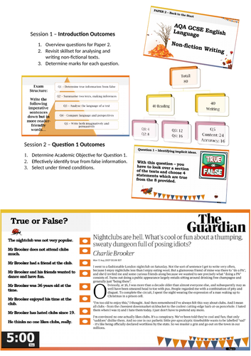 AQA 8700/2 GCSE English Language - Paper 2 FULL SET | Teaching Resources