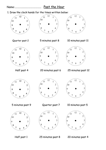 analogue time worksheets o clock half past quarter past to 5 mins blank templates challenge teaching resources