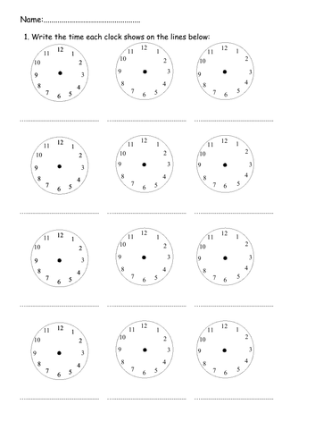 analogue time worksheets o clock half past quarter past to 5 mins blank templates challenge teaching resources