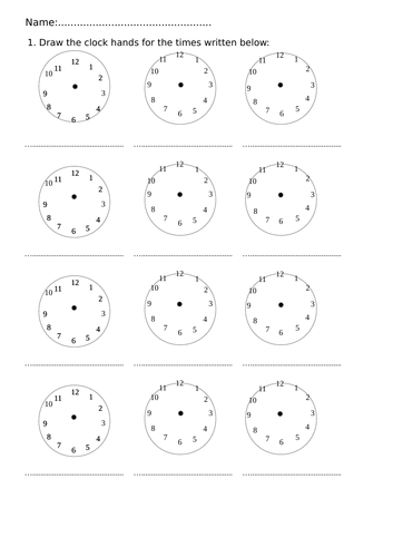 analogue time worksheets o clock half past quarter past to 5 mins blank templates challenge teaching resources