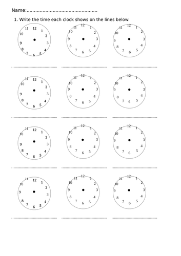 analogue time worksheets o clock half past quarter past to 5 mins blank templates challenge teaching resources