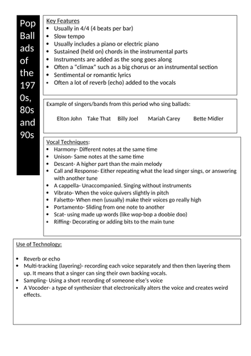 ocr-gcse-music-areas-of-study-revision-sheets-teaching-resources