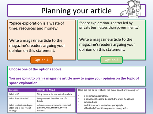 how to write an article gcse aqa