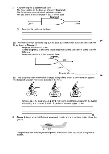 Aqa Physics Paper 2 Revision Resultant Forces And Resolving Forces 1824