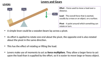 AQA Physics paper 2 revision - levers and gears | Teaching Resources