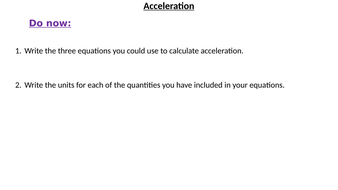 AQA Physics paper 2 revision - Acceleration with required practical ...