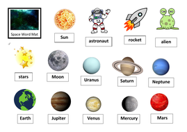 Space Vocabulary Mat By Sueburnage Teaching Resources