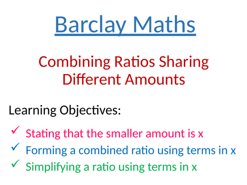 Ratios Sharing Different Amounts