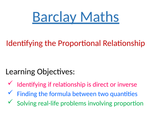 Identifying a Proportional Relationship
