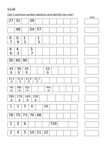 Number sequences | Teaching Resources