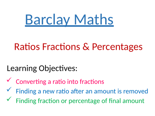 Ratios Fractions and Percentages