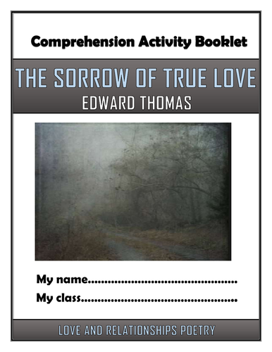 The Sorrow of True Love Comprehension Activities Booklet!