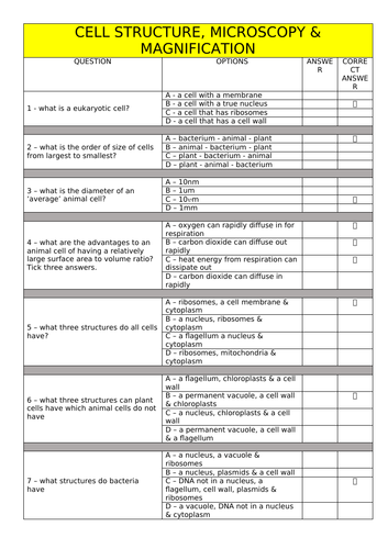 AQA GCSE Trilogy Biology 8464 Paper 1, 171 multiple choice questions by ...