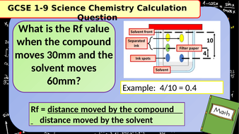 £1 ONLY: 100 GCSE Chemistry (Science) Rf Calculation Revision Questions ...