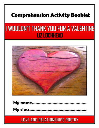 I Wouldn't Thank You for a Valentine Comprehension Activities Booklet!
