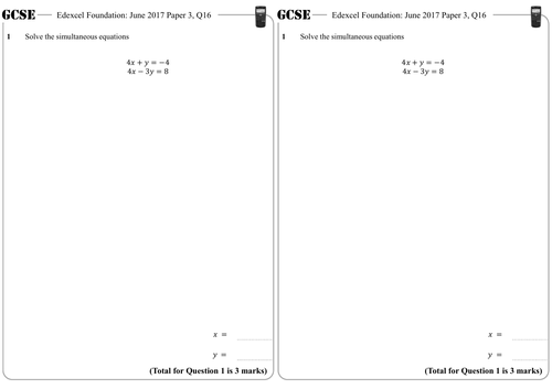 Simultaneous Equations - Elimination - Foundation & Higher GCSE ...