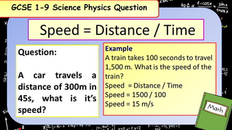 £1 ONLY: 50 GCSE Physics (Science) Speed Calculation Revision Questions ...