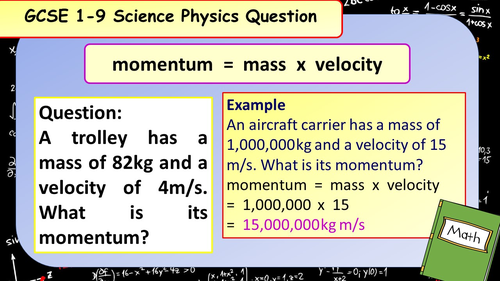 £1 ONLY: 50 GCSE Physics (Science) Momentum Calculation Revision