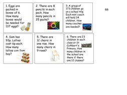 Year 3 and 4 word problems for division and multiplication ...