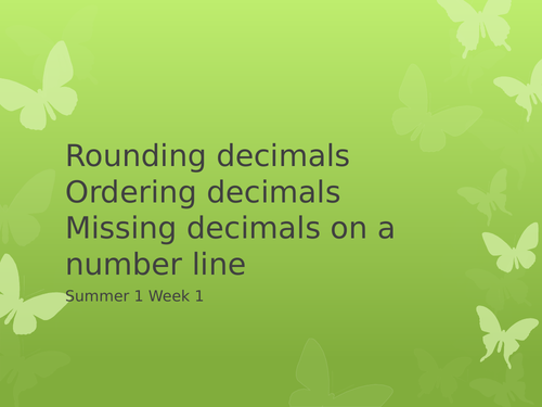 Powerpoint recapping decimals and finding missing decimals on a number line