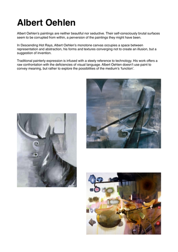 Modern Fine Artist Factsheets - Art & Design - Research
