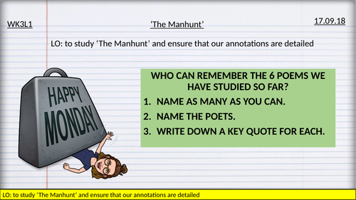 Edexcel Relationship Poetry The Manhunt and Nettles