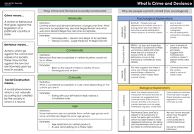 AQA A Level Sociology - Crime and Deviance - Completed Knowledge ...