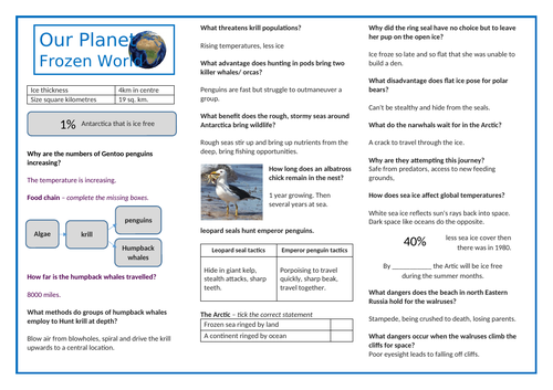 Our Planet - Frozen World Documentary | Teaching Resources