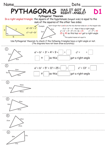 Right angle triangle
