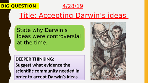 AQA new specification-Accepting Darwin's ideas-B15.3