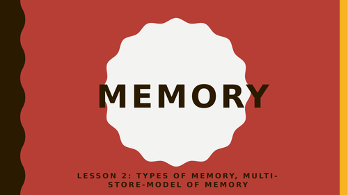 AQA GCSE Psychology (New Spec) Lesson 2/6: Memory- Types of memory and MSM