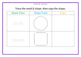 Tracing & Copying 2D Shapes | Teaching Resources