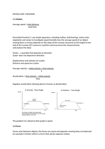 Physics Unit 1 CCEA Complete Revision