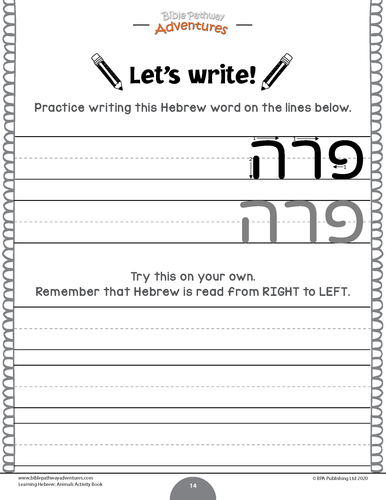 learning hebrew animals for beginners teaching resources