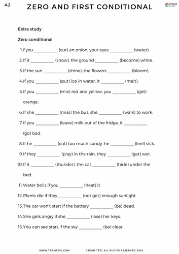 Zero and First Conditional ESL A2 Lesson Plan | Teaching Resources