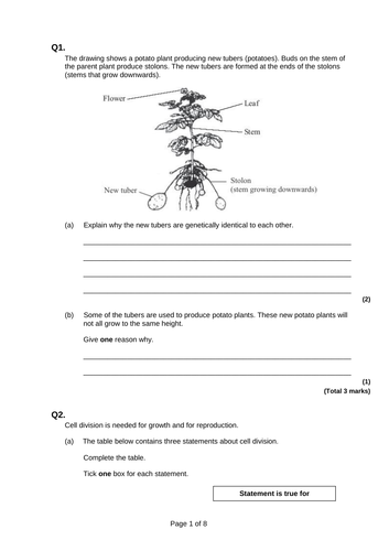 9-1 AQA GCSE Biology - U6 L1 Reproduction and Gamete Formation ...