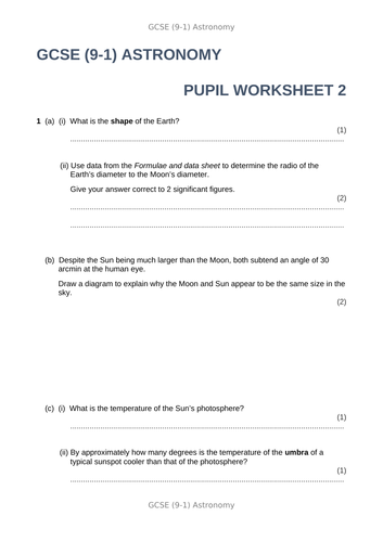 GCSE ASTRONOMY (9-1): FULL CHAPTER SLIDES (TOPICS 1-16) | Teaching ...