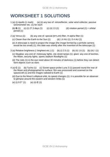 EDEXCEL GCSE ASTRONOMY (9-1): FULL CHAPTER SLIDES (TOPICS 1-16 ...