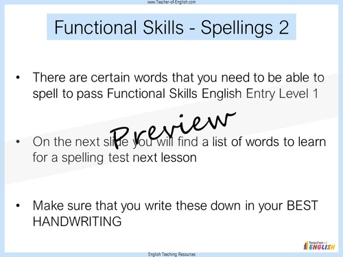 Functional Skills English - Entry Level 1 | Teaching Resources