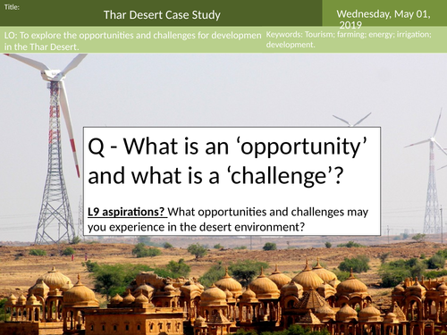 GCSE AQA Geography Thar Desert Opportunities Lesson 7