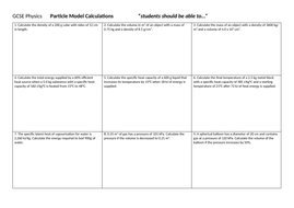 AQA GCSE Physics Particle Model of Matter Revision | Teaching Resources