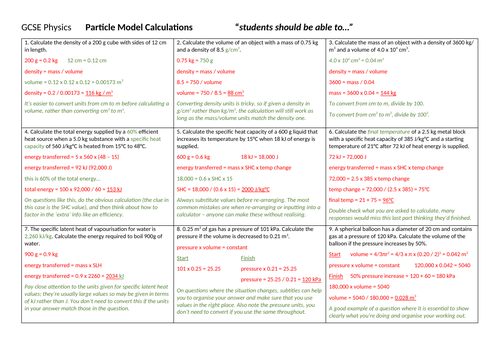 AQA GCSE Physics Particle Model of Matter Revision