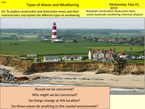 GCSE AQA Geography Types of Waves and Weathering Lesson 2