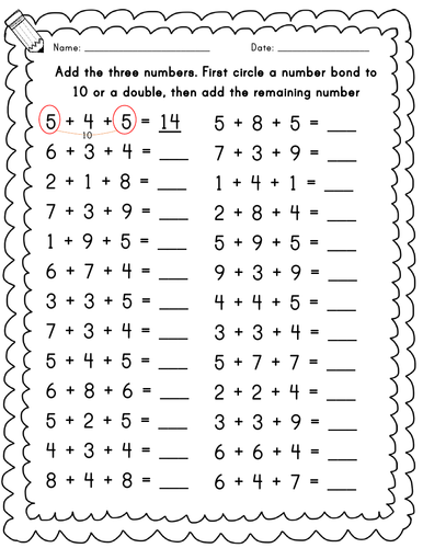 Add 3 numbers | Teaching Resources