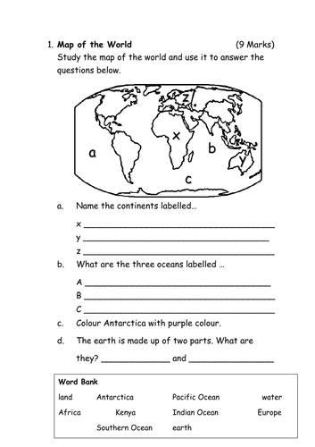 Geography Assessment Test | Teaching Resources