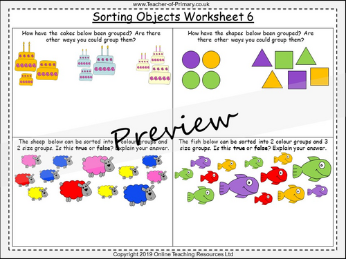 Sorting Objects - Year 1 | Teaching Resources