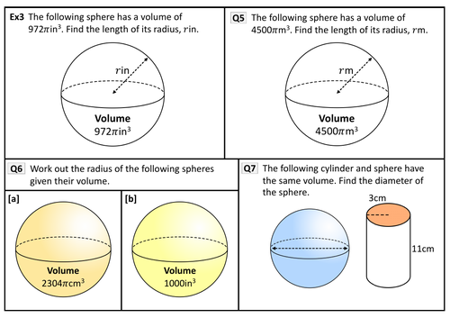 volume of a sphere problems