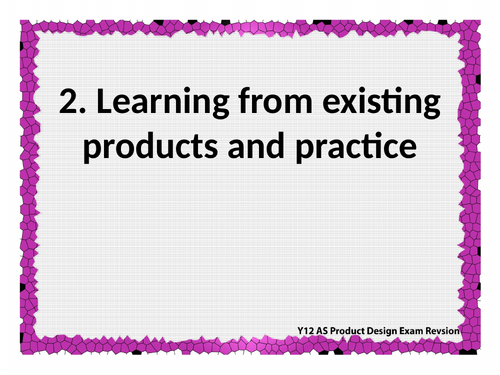 OCR A Level H406 1 Principles of Product Design exam revision Sec 2: Learning from existing products