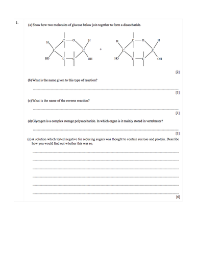 IAS / IAL Edexcel Biology Unit 1 Topic 1: Carbohydrates | Teaching ...